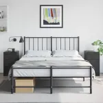 Noptiere, 2 buc., negru, 34,5x39x62 cm, oțel GartenMobel Dekor