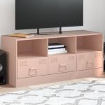 Comodă TV, roz, 99x39x44 cm, oțel GartenMobel Dekor
