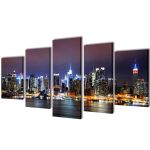 Set de tablouri pânză, colorat, imprimeu New York Skyline, 100x50 cm  GartenMobel Dekor