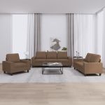 Set de canapele, 3 piese, maro, textil GartenMobel Dekor