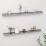 Rafturi de perete, 2 buc., gri, 115x9x3 cm GartenMobel Dekor