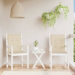 Perne cu spătar mic, 2 buc. bej 100x50x3 cm textil oxford GartenMobel Dekor
