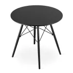 Masa stil scandinav, Artool, rotund, MDF si lemn, negru, 80x72 cm GartenVIP DiyLine