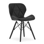 Scaun stil scandinav, Artool, Lago, piele ecologica, lemn, negru, 47.5x52x74 cm GartenVIP DiyLine