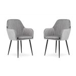 Set 2 scaune bucatarie/living,  Artool, Lugo, catifea, metal, argintiu si negru, 57.5x56.5x86.5 cm GartenVIP DiyLine
