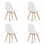 Set 4 scaune bucatarie/living, Artool, Kito, PP, lemn, alb, 46x54.5x80 cm GartenVIP DiyLine