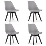 Set 4 scaune bucatarie/living, Artool, Mark, PP, lemn, gri si negru, 49x55.5x82.5 cm GartenVIP DiyLine