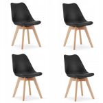 Set 4 scaune bucatarie/living, Artool, Mark, PP, lemn, negru, 49x43x82 cm GartenVIP DiyLine