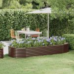 Strat înălțat grădină 249x100x36 cm oțel vopsit electrostatic GartenMobel Dekor