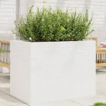 Jardinieră de grădină, alb, 90x60x68,5 cm, lemn masiv de pin GartenMobel Dekor