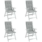 Perne scaun cu spătar înalt 4 buc. melanj gri 120x50x4cm textil GartenMobel Dekor