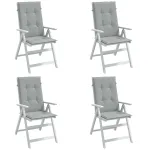 Perne scaun cu spătar înalt 4 buc. melanj gri 120x50x4cm textil GartenMobel Dekor