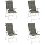 Perne scaun cu spătar înalt 4 buc. melanj gri 120x50x4cm textil GartenMobel Dekor