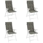 Perne scaun cu spătar înalt 4 buc. melanj gri 120x50x4cm textil GartenMobel Dekor