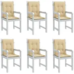 Perne scaun cu spătar mic, 6 buc. melanj bej 100x50x4 cm textil GartenMobel Dekor