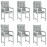 Perne scaun cu spătar scund 6 buc. melanj gri 100x50x4cm textil GartenMobel Dekor