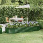 Strat înălțat grădină 249x100x36 cm oțel vopsit electrostatic GartenMobel Dekor