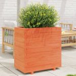 Jardinieră grădină, maro ceruit, 70x40x72,5 cm, lemn masiv pin GartenMobel Dekor