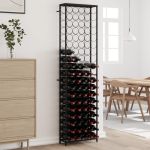 Suport sticle vin, 95 de sticle negru 54x18x200 cm fier forjat GartenMobel Dekor