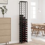 Suport sticle vin 57 de sticle, negru 34x18x200 cm fier forjat GartenMobel Dekor