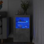 Dulap lateral cu lumini LED, gri beton, lemn prelucrat GartenMobel Dekor