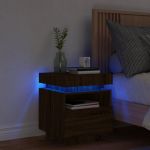 Noptieră cu lumini LED, stejar maro, 40x39x48,5 cm GartenMobel Dekor