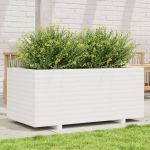 Jardinieră de grădină, alb, 110x60x49,5 cm, lemn masiv de pin GartenMobel Dekor