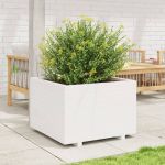Jardinieră de grădină, alb, 70x70x49,5 cm, lemn masiv de pin GartenMobel Dekor