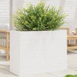 Jardinieră de grădină, alb, 90x40x68,5 cm, lemn masiv de pin GartenMobel Dekor