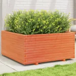 Jardinieră grădină maro ceruit, 100x100x49,5 cm, lemn masiv pin GartenMobel Dekor