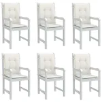 Perne scaun cu spătar scund 6buc. melanj crem 100x50x4cm textil GartenMobel Dekor