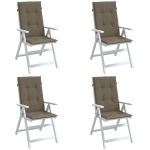 Perne scaun spătar înalt 4buc melanj gri taupe120x50x4cm textil GartenMobel Dekor