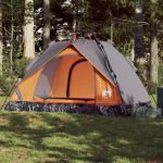 Cort camping cupolă 2 persoane, gri/portocaliu, setare rapidă GartenMobel Dekor