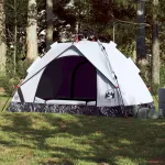 Cort de camping 2 persoane, alb opac, setare rapidă, țesătură GartenMobel Dekor
