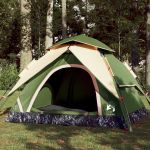 Cort de camping cupolă 3 persoane, setare rapidă, verde GartenMobel Dekor