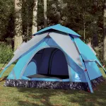Cort de camping cupolă 4 persoane, setare rapidă, albastru GartenMobel Dekor