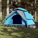 Cort de camping cupolă 5 persoane, setare rapidă, albastru GartenMobel Dekor