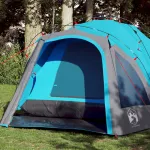 Cort de camping cupolă 3 persoane, setare rapidă, albastru GartenMobel Dekor