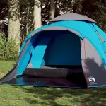 Cort de camping cupolă 3 persoane, setare rapidă, albastru GartenMobel Dekor