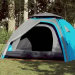 Cort de camping cupolă 4 persoane, setare rapidă, albastru GartenMobel Dekor