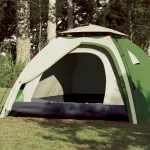 Cort de camping cupolă 4 persoane, setare rapidă, verde GartenMobel Dekor