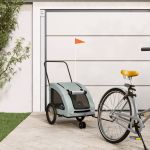 Remorcă de bicicletă animale companie, gri, textil oxford/fier GartenMobel Dekor