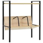Etajeră cărți 2 rafturi negru/stejar 52x28x59 cm lemn prelucrat GartenMobel Dekor