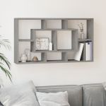 Raft prezentare suspendat pe perete 8 compartimente, gri beton GartenMobel Dekor