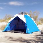 Cort camping 3 persoane albastru azur impermeabil setare rapidă GartenMobel Dekor