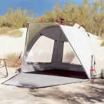 Cort camping 4 persoane gri impermeabil setare rapidă GartenMobel Dekor