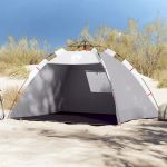 Cort camping 4 persoane gri impermeabil setare rapidă GartenMobel Dekor