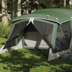 Cort de camping cu verandă 4 persoane, verde, impermeabil GartenMobel Dekor