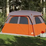 Cort de camping pentru 6 persoane, gri/portocaliu, impermeabil GartenMobel Dekor