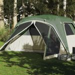Cort de familie cu verandă 6 persoane, verde, impermeabil GartenMobel Dekor